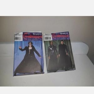 Simplicity Costume Patterns, 1999 Film 'Matrix whit keanu Reeves,Carrie-Ann Moss